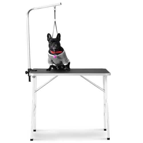 

[US Warehouse] 36 inch Steel Legs Foldable Nylon Clamp Adjustable Arm Rubber Mat Pet Grooming Table