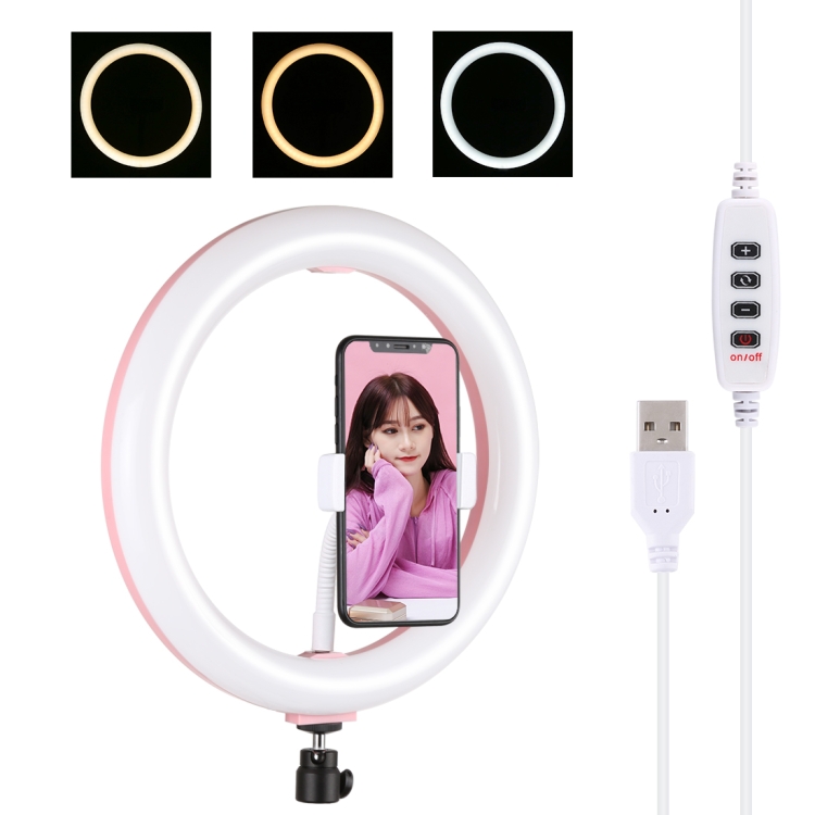 PULUZ 10.2 inch 26cm USB 3 Modes Dimmable Dual Color Temperature LED Curved Diffuse Light Ring Vlogging Selfie Photography Video Lights with Phone Clamp(Pink)
PULUZ 10.2 inch 26cm USB 3 Modes Dimmable Dual Color Temperature LED Curved Diffuse Light Ring Vlogging Selfie Photography Video Lights with Phone Clamp(Pink)