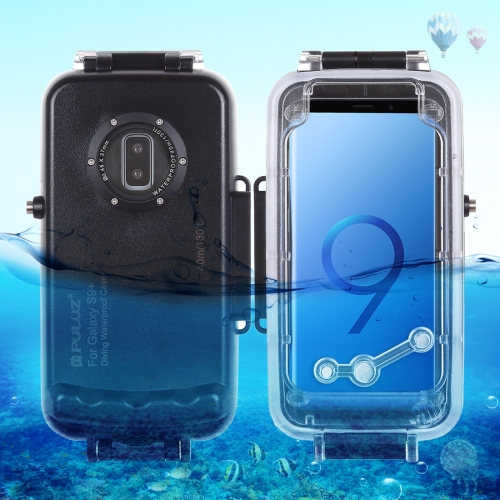 

PULUZ 40m/130ft Waterproof Diving Housing Photo Video Taking Underwater Cover Case for Galaxy S9+, Only Support Android 8.0.0 or below(Black)