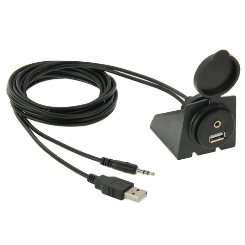 USB 2.0 & 3.5mm Male to Female Extension Cable with Car Flush Mount, Length: 2m
USB 2.0 & 3.5mm Male to Female Extension Cable with Car Flush Mount, Length: 2m