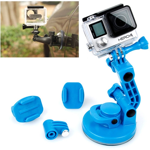 

TMC Car Suction Cup Mount + Tripod Adapter + Handle Screw for GoPro NEW HERO /HERO6 /5 /5 Session /4 Session /4 /3+ /3 /2 /1, Xiaoyi and Other Action Cameras(Blue)