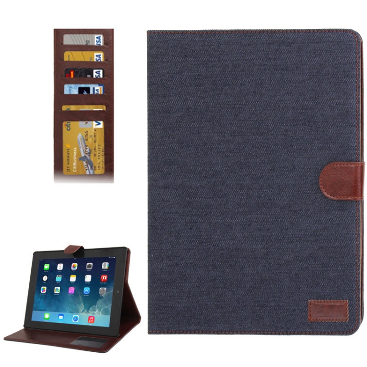 Denim Texture Leather Case with Credit Card Slots & Holder with Holder for iPad 4 / iPad New (iPad 3) / iPad 2 (Black)
Denim Texture Leather Case with Credit Card Slots & Holder with Holder for iPad 4 / iPad New (iPad 3) / iPad 2 (Black)