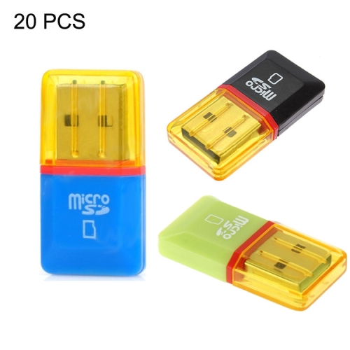 20 PCS Diamond High-Speed USB 2.0 Micro SD SDHC TF Card Reader, Random Color Delivery
20 PCS Diamond High-Speed USB 2.0 Micro SD SDHC TF Card Reader, Random Color Delivery