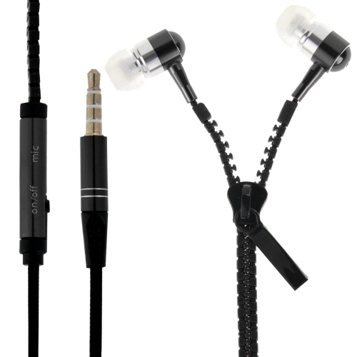 

Stereo Bass Headset In Ear 3.5mm Jack Zipper Earphone with Mic, Length: 1.2m, For iPhone, Galaxy, Huawei, Xiaomi, LG, HTC and Other Smart Phones(Black)