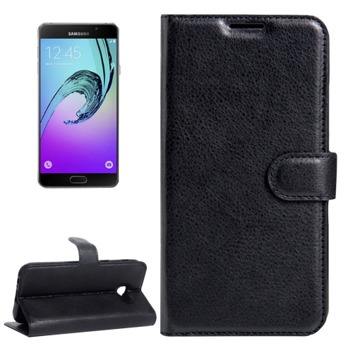 

For Galaxy A5(2017) / A520 Litchi Texture Horizontal Flip Leather Case with Magnetic Buckle & Holder & Card Slots & Wallet(Black)