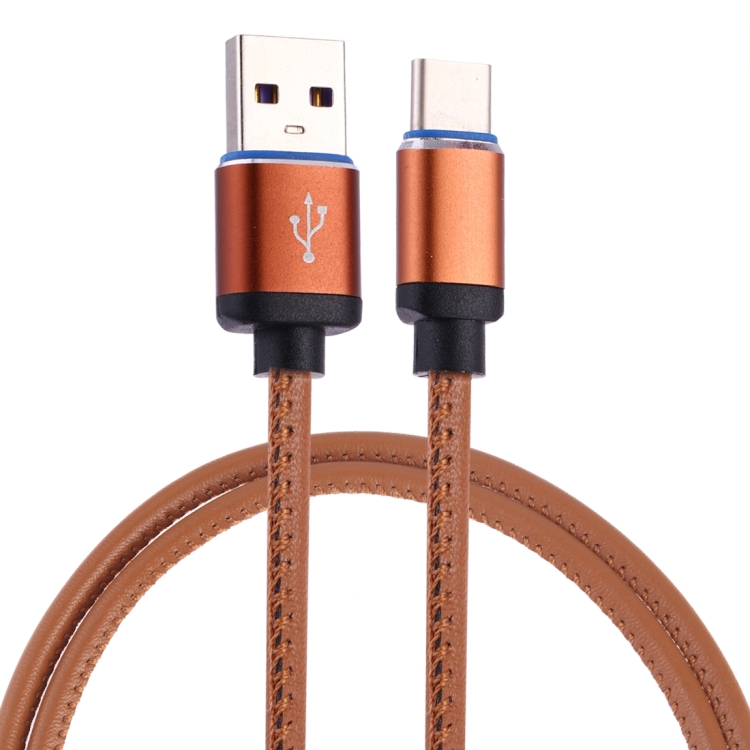 1m USB to USB-C / Type-C Leather Data Sync Charging Cable 
1m USB to USB-C / Type-C Leather Data Sync Charging Cable