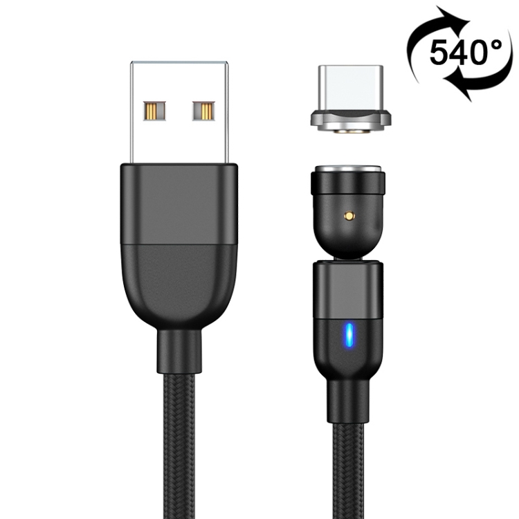 2m 3A Output USB to USB-C / Type-C 540 Degree Rotating Magnetic Data Sync Charging Cable (Black)
2m 3A Output USB to USB-C / Type-C 540 Degree Rotating Magnetic Data Sync Charging Cable (Black)