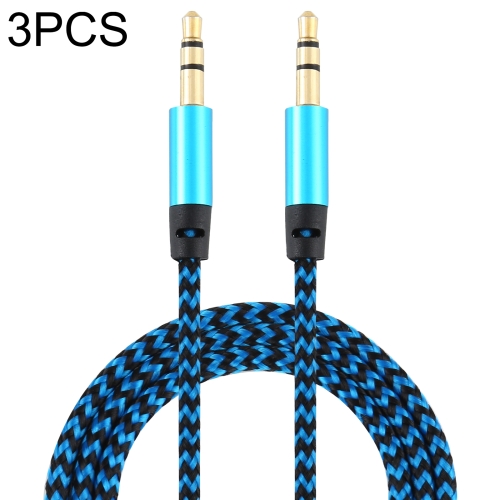 3 PCS K10 3.5mm Male to Male Nylon Braided Audio Cable, Length: 1m(Blue)
3 PCS K10 3.5mm Male to Male Nylon Braided Audio Cable, Length: 1m(Blue)