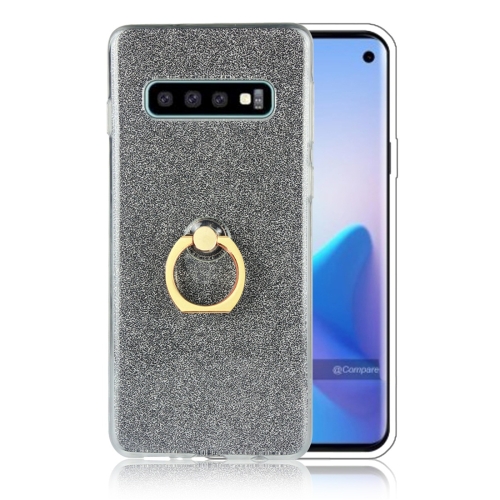 Glittery Powder Shockproof TPU Protective Case for Galaxy S10 Plus, with 360 Degree Rotation Ring Holder (Black)
Glittery Powder Shockproof TPU Protective Case for Galaxy S10 Plus, with 360 Degree Rotation Ring Holder (Black)