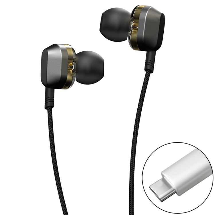 WK Y9 Type-C Interface In-Ear Double Moving Coil HIFI Stereo Wired Earphone (Black)
WK Y9 Type-C Interface In-Ear Double Moving Coil HIFI Stereo Wired Earphone (Black)