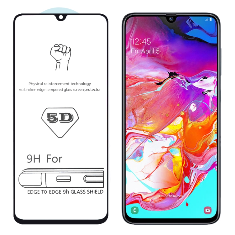 9H 5D Full Glue Full Screen Tempered Glass Film for Galaxy A70
9H 5D Full Glue Full Screen Tempered Glass Film for Galaxy A70