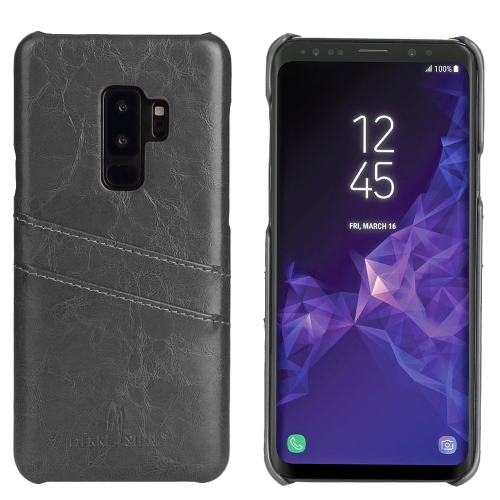 Fierre Shann Retro Oil Wax Texture PU Leather Case for Galaxy S9+, with Card Slots(Black)
Fierre Shann Retro Oil Wax Texture PU Leather Case for Galaxy S9+, with Card Slots(Black)