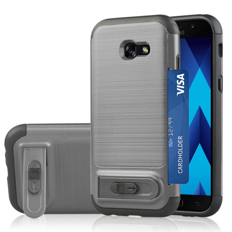 For Galaxy A5 (2017) Brushed Texture TPU+PC Protective Back Case with Holder & Card Slot (Grey)
For Galaxy A5 (2017) Brushed Texture TPU+PC Protective Back Case with Holder & Card Slot (Grey)