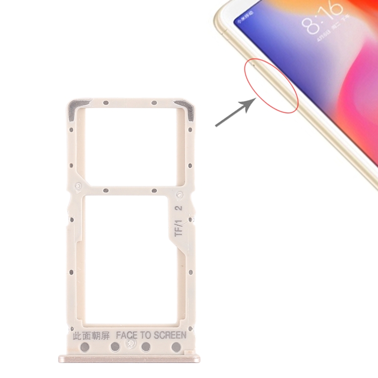 SIM Card Tray + SIM Card Tray / Micro SD Card Tray for Xiaomi Redmi 6 / Redmi 6A(Gold)
SIM Card Tray + SIM Card Tray / Micro SD Card Tray for Xiaomi Redmi 6 / Redmi 6A(Gold)