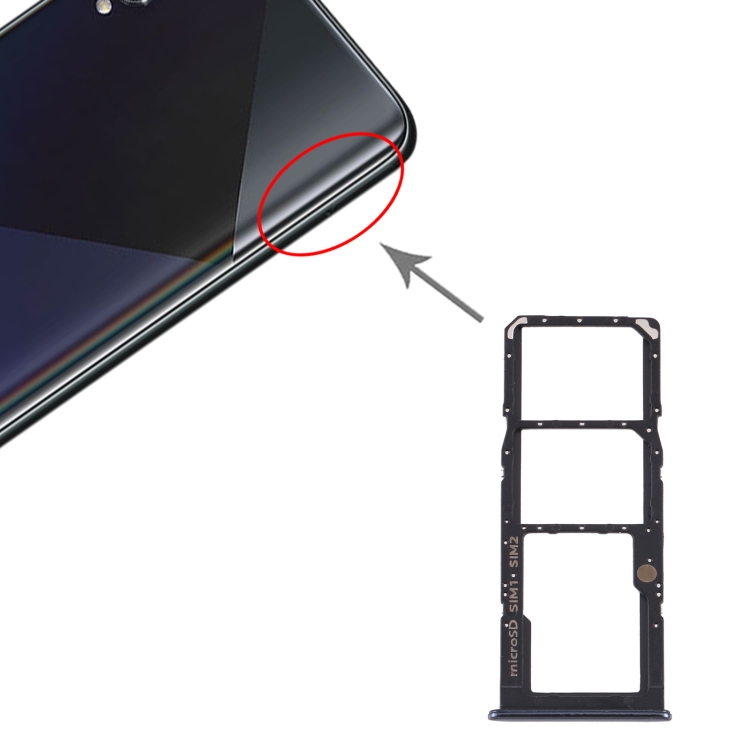 SIM Card Tray + SIM Card Tray + Micro SD Card Tray for Samsung Galaxy A50s SM-A507 (Black)
SIM Card Tray + SIM Card Tray + Micro SD Card Tray for Samsung Galaxy A50s SM-A507 (Black)
