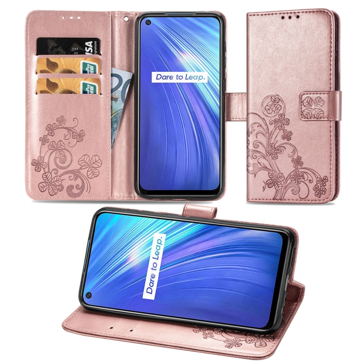 For Oppo Realme 6 Lucky Clover Pressed Flowers Pattern Leather Case with Holder & Card Slots & Wallet & Hand Strap(Rose Gold)
For Oppo Realme 6 Lucky Clover Pressed Flowers Pattern Leather Case with Holder & Card Slots & Wallet & Hand Strap(Rose Gold)
