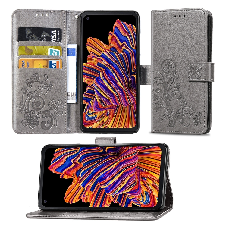 For Galaxy Xcover Pro Lucky Clover Pressed Flowers Pattern Leather Case with Holder & Card Slots & Wallet & Hand Strap(Gray)
For Galaxy Xcover Pro Lucky Clover Pressed Flowers Pattern Leather Case with Holder & Card Slots & Wallet & Hand Strap(Gray)