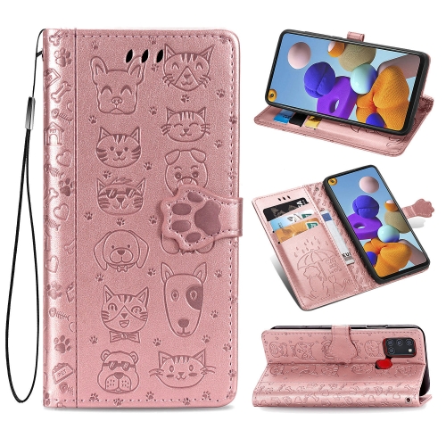 For Samsung Galaxy A21s Lovely Cat and Dog Embossing Pattern Horizontal Flip Leather Case , with Holder & Card Slots & Wallet & Cartoon Clasp & Lanyard(Rose Gold)
For Samsung Galaxy A21s Lovely Cat and Dog Embossing Pattern Horizontal Flip Leather Case , with Holder & Card Slots & Wallet & Cartoon Clasp & Lanyard(Rose Gold)