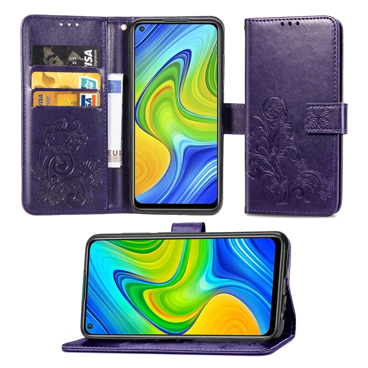 For Xiaomi Redmi 10X / Note 9 Lucky Clover Pressed Flowers Pattern Leather Case with Holder & Card Slots & Wallet & Hand Strap(Purple)
For Xiaomi Redmi 10X / Note 9 Lucky Clover Pressed Flowers Pattern Leather Case with Holder & Card Slots & Wallet & Hand Strap(Purple)
