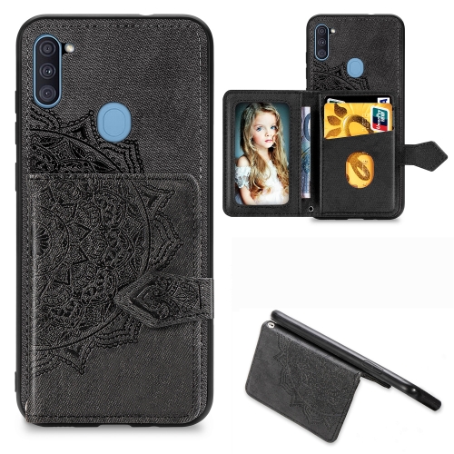 For Samsung Galaxy A11 Mandala Embossed Magnetic Cloth PU + TPU + PC Case with Holder & Card Slots & Wallet & Photo Frame & Strap(Black)
For Samsung Galaxy A11 Mandala Embossed Magnetic Cloth PU + TPU + PC Case with Holder & Card Slots & Wallet & Photo Frame & Strap(Black)