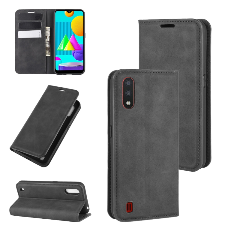 For Samsung Galaxy M01 Retro-skin Business Magnetic Suction Leather Case with Holder & Card Slots & Wallet(Black)
For Samsung Galaxy M01 Retro-skin Business Magnetic Suction Leather Case with Holder & Card Slots & Wallet(Black)