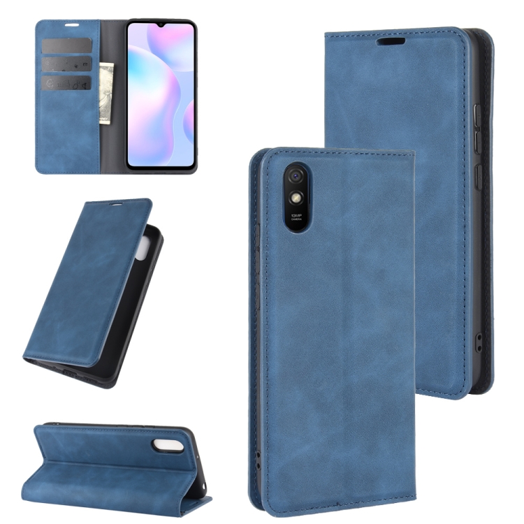 For Xiaomi Redmi 9A Retro-skin Business Magnetic Suction Leather Case with Holder & Card Slots & Wallet(Dark Blue)
For Xiaomi Redmi 9A Retro-skin Business Magnetic Suction Leather Case with Holder & Card Slots & Wallet(Dark Blue)