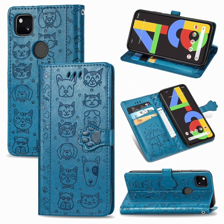 For Google Pixel 4A Cute Cat and Dog Embossed Horizontal Flip Leather Case with Bracket / Card Slot / Wallet / Lanyard(Blue)
For Google Pixel 4A Cute Cat and Dog Embossed Horizontal Flip Leather Case with Bracket / Card Slot / Wallet / Lanyard(Blue)