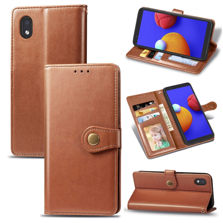 For Samsung Galaxy A01 Core Retro Solid Color Leather Buckle Phone Case with Lanyard & Photo Frame & Card Slot & Wallet & Stand Function(Brown)
For Samsung Galaxy A01 Core Retro Solid Color Leather Buckle Phone Case with Lanyard & Photo Frame & Card Slot & Wallet & Stand Function(Brown)