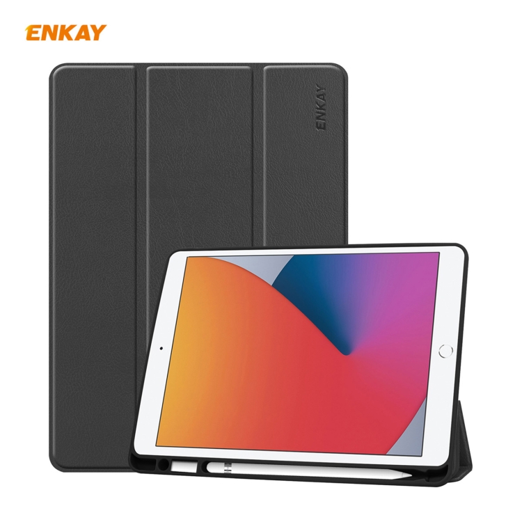 For iPad 10.2 2021 / 2020 / 2019 ENKAY ENK-8016 PU Leather + TPU Smart Case with Pen Slot(Black)
For iPad 10.2 2021 / 2020 / 2019 ENKAY ENK-8016 PU Leather + TPU Smart Case with Pen Slot(Black)