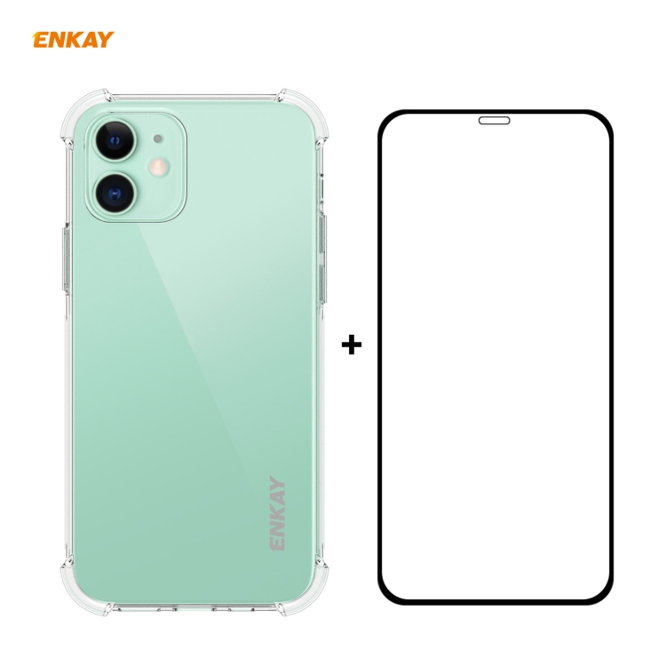 Hat-Prince ENKAY 2 in 1 Clear TPU Soft Case Shockproof Cover + 0.26mm 9H 2.5D Full Glue Full Coverage Tempered Glass Protector Film For iPhone 12 mini
Hat-Prince ENKAY 2 in 1 Clear TPU Soft Case Shockproof Cover + 0.26mm 9H 2.5D Full Glue Full Coverage Tempered Glass Protector Film For iPhone 12 mini