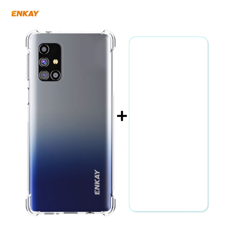 For Samsung Galaxy M31s Hat-Prince ENKAY Clear TPU Shockproof Case Soft Anti-slip Cover + 0.26mm 9H 2.5D Tempered Glass Protector Film
For Samsung Galaxy M31s Hat-Prince ENKAY Clear TPU Shockproof Case Soft Anti-slip Cover + 0.26mm 9H 2.5D Tempered Glass Protector Film