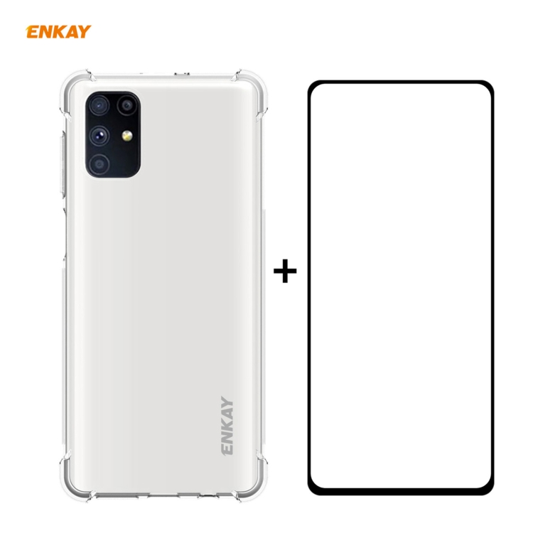 For Samsung Galaxy M51 Hat-Prince ENKAY Clear TPU Shockproof Case Soft Anti-slip Cover + 0.26mm 9H 2.5D Full Glue Full Coverage Tempered Glass Protector Film
For Samsung Galaxy M51 Hat-Prince ENKAY Clear TPU Shockproof Case Soft Anti-slip Cover + 0.26mm 9H 2.5D Full Glue Full Coverage Tempered Glass Protector Film