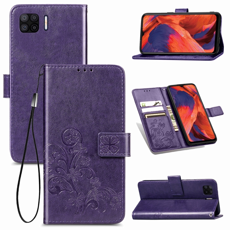For OPPO F17 Four-leaf Clasp Embossed Buckle Mobile Phone Protection Leather Case with Lanyard & Card Slot & Wallet & Bracket Function(Purple)
For OPPO F17 Four-leaf Clasp Embossed Buckle Mobile Phone Protection Leather Case with Lanyard & Card Slot & Wallet & Bracket Function(Purple)