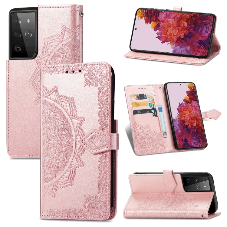 For Samsung Galaxy S21 Ultra 5G Mandala Flower Embossed Horizontal Flip Leather Case with Holder & Three Card Slots & Wallet & Lanyard(Rose Gold)
For Samsung Galaxy S21 Ultra 5G Mandala Flower Embossed Horizontal Flip Leather Case with Holder & Three Card Slots & Wallet & Lanyard(Rose Gold)