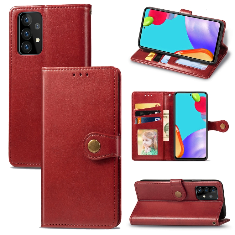 For Samsung Galaxy A52 5G / 4G Retro Solid Color Leather Buckle Phone Case with Lanyard & Photo Frame & Card Slot & Wallet & Stand Function(Red)
For Samsung Galaxy A52 5G / 4G Retro Solid Color Leather Buckle Phone Case with Lanyard & Photo Frame & Card Slot & Wallet & Stand Function(Red)