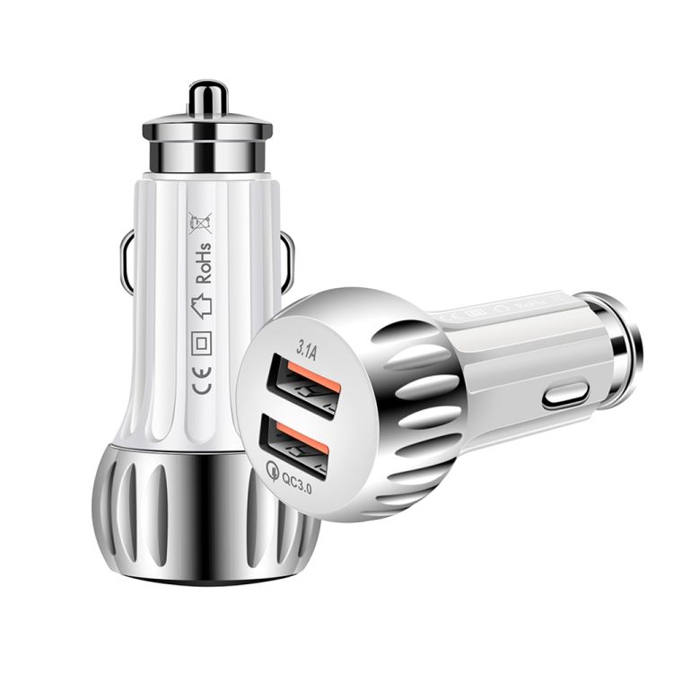 YSY-310QC18W QC3.0 Dual Port USB Car Charger for Apple / Huawei / Samsung / Xiaomi(White)
YSY-310QC18W QC3.0 Dual Port USB Car Charger for Apple / Huawei / Samsung / Xiaomi(White)