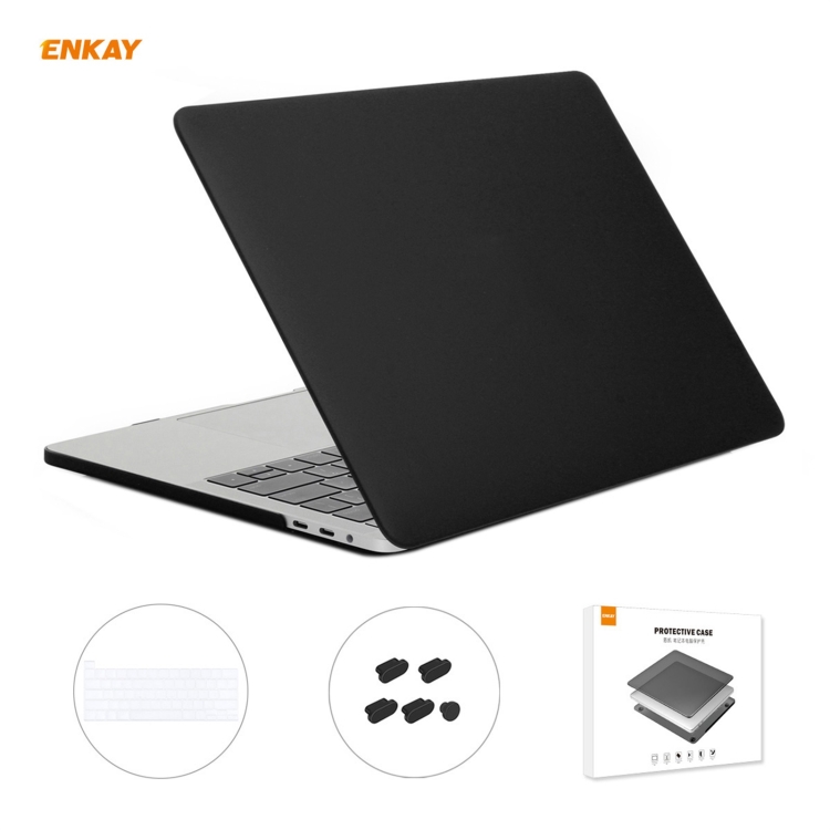 ENKAY 3 in 1 Matte Laptop Protective Case + EU Version TPU Keyboard Film + Anti-dust Plugs Set for MacBook Pro 16 inch A2141 (with Touch Bar)(Black)
ENKAY 3 in 1 Matte Laptop Protective Case + EU Version TPU Keyboard Film + Anti-dust Plugs Set for MacBook Pro 16 inch A2141 (with Touch Bar)(Black)