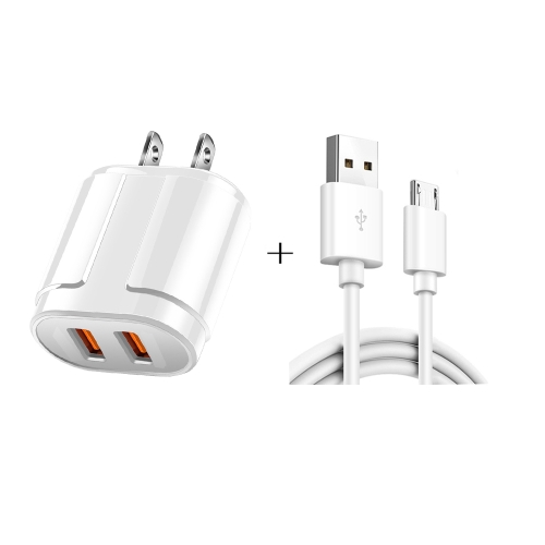 Dual USB Portable Travel Charger + 1 Meter USB to Micro USB Data Cable, US Plug(White)
Dual USB Portable Travel Charger + 1 Meter USB to Micro USB Data Cable, US Plug(White)