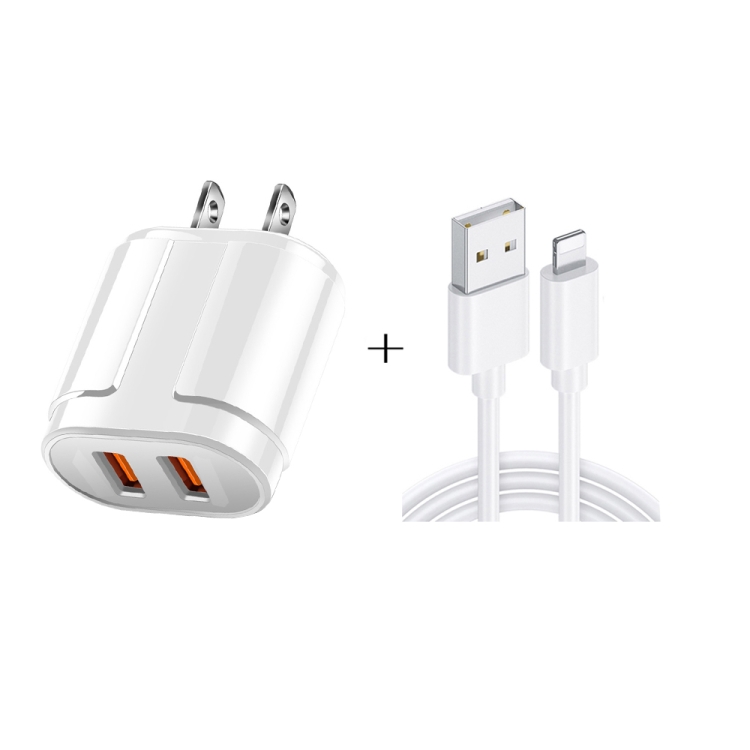 Dual USB Portable Travel Charger + 1 Meter USB to 8 Pin Data Cable, US Plug(White)
Dual USB Portable Travel Charger + 1 Meter USB to 8 Pin Data Cable, US Plug(White)