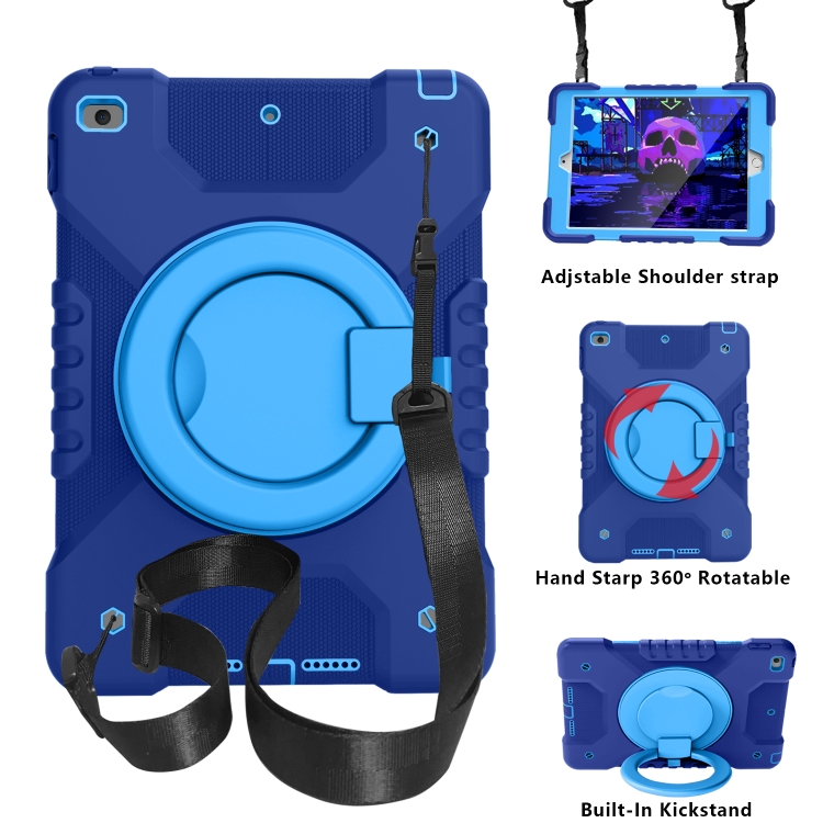 PC + Silicone Shockproof Combination Case with 360 Degree Rotating Holder & Handle & Shoulder Strap For iPad 10.2 2021 / 2020 / 2019(Dark Blue)
PC + Silicone Shockproof Combination Case with 360 Degree Rotating Holder & Handle & Shoulder Strap For iPad 10.2 2021 / 2020 / 2019(Dark Blue)
