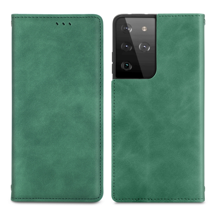 For Samsung Galaxy S21 Ultra Retro Skin Feel Business Magnetic Horizontal Flip Leather Case with Holder & Card Slots & Wallet & Photo Frame(Green)
For Samsung Galaxy S21 Ultra Retro Skin Feel Business Magnetic Horizontal Flip Leather Case with Holder & Card Slots & Wallet & Photo Frame(Green)