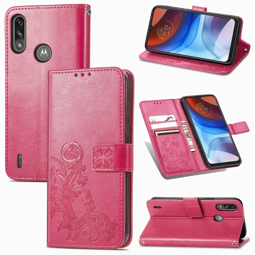 For Motorola E7 Power Four-leaf Clasp Embossed Buckle Mobile Phone Protection Leather Case with Lanyard & Card Slot & Wallet & Bracket Function(Rose Red)
For Motorola E7 Power Four-leaf Clasp Embossed Buckle Mobile Phone Protection Leather Case with Lanyard & Card Slot & Wallet & Bracket Function(Rose Red)