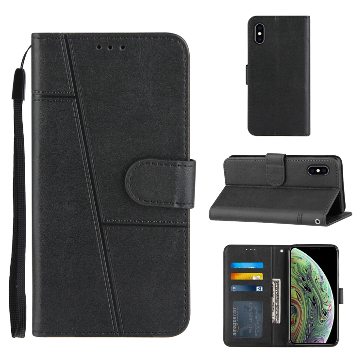 Stitching Calf Texture Buckle Horizontal Flip Leather Case with Holder & Card Slots & Wallet & Lanyard For iPhone XS / X(Black)
Stitching Calf Texture Buckle Horizontal Flip Leather Case with Holder & Card Slots & Wallet & Lanyard For iPhone XS / X(Black)