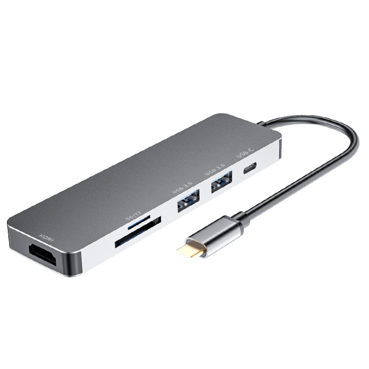6 in 1 Type C to HDMI + USB 3.0 + Type C + SD/TF Docking Station Multi-function HUB
6 in 1 Type C to HDMI + USB 3.0 + Type C + SD/TF Docking Station Multi-function HUB