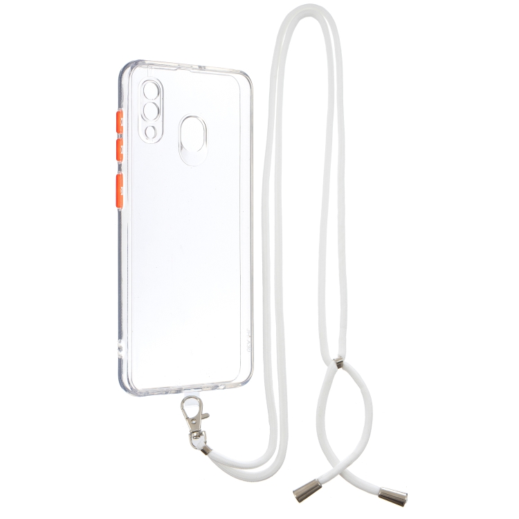 For Samsung Galaxy A20/A30 Transparent PC+TPU Phone Case with Contrast Color Button & Neck Lanyard(Transparent)
For Samsung Galaxy A20/A30 Transparent PC+TPU Phone Case with Contrast Color Button & Neck Lanyard(Transparent)
