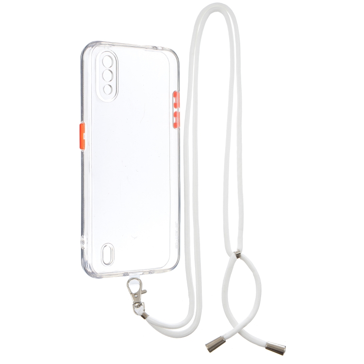 For Samsung Galaxy A01 Transparent PC+TPU Phone Case with Contrast Color Button & Neck Lanyard(Transparent)
For Samsung Galaxy A01 Transparent PC+TPU Phone Case with Contrast Color Button & Neck Lanyard(Transparent)