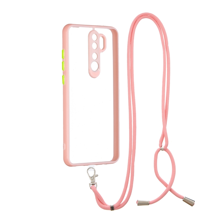 For Xiaomi Redmi Note 8 Pro Transparent PC+TPU Phone Case with Contrast Color Button & Neck Lanyard(Pink)
For Xiaomi Redmi Note 8 Pro Transparent PC+TPU Phone Case with Contrast Color Button & Neck Lanyard(Pink)