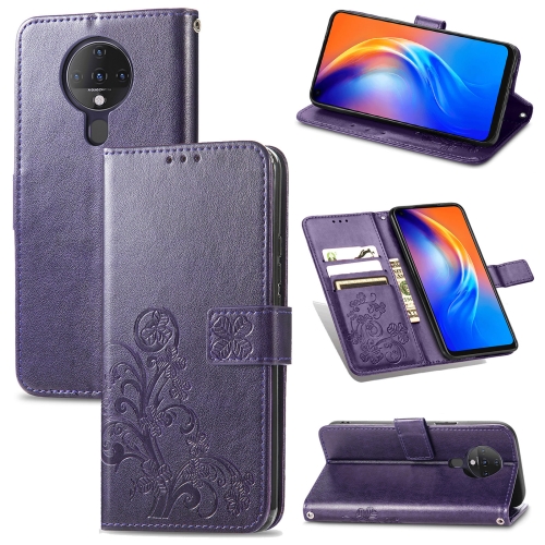 For Tecno Spark 6 Four-leaf Clasp Embossed Buckle Mobile Phone Protection Leather Case with Lanyard & Card Slot & Wallet & Bracket Function(Purple)
For Tecno Spark 6 Four-leaf Clasp Embossed Buckle Mobile Phone Protection Leather Case with Lanyard & Card Slot & Wallet & Bracket Function(Purple)