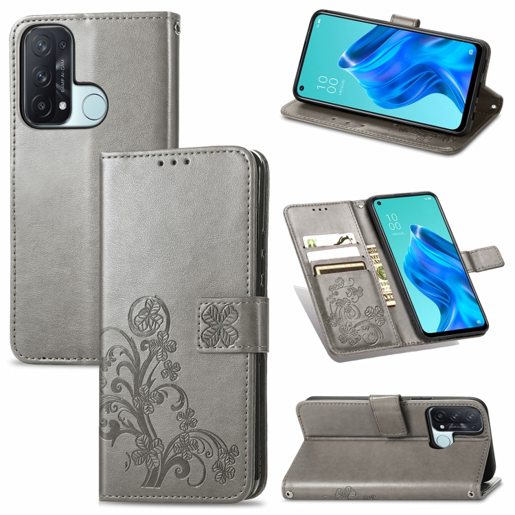 For OPPO Reno5 A Four-leaf Clasp Embossed Buckle Mobile Phone Protection Leather Case with Lanyard & Card Slot & Wallet & Bracket Function(Gray) 
For OPPO Reno5 A Four-leaf Clasp Embossed Buckle Mobile Phone Protection Leather Case with Lanyard & Card Slot & Wallet & Bracket Function(Gray)