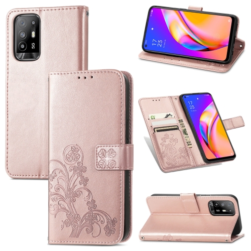 For OPPO A94 5G / F19 Pro+ 5G / Reno5 Z Four-leaf Clasp Embossed Buckle Mobile Phone Protection Leather Case with Lanyard & Card Slot & Wallet & Bracket Function(Rose Gold)
For OPPO A94 5G / F19 Pro+ 5G / Reno5 Z Four-leaf Clasp Embossed Buckle Mobile Phone Protection Leather Case with Lanyard & Card Slot & Wallet & Bracket Function(Rose Gold)